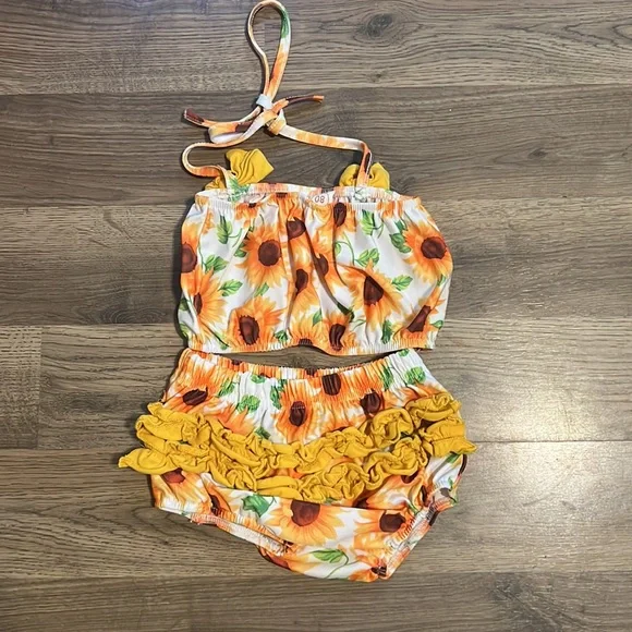 Sunflower Swim Suit Size 6-12 months - Picture 2 of 2